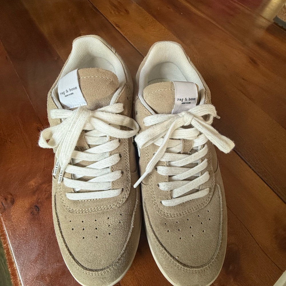 Rag & Bone Tan Canvas Sneakers with White Soles